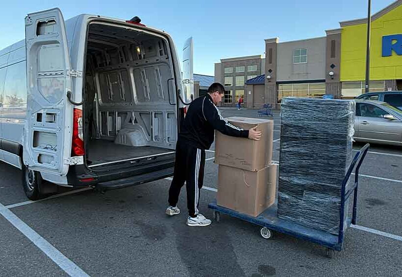 Delivery of new furniture from Calgary store